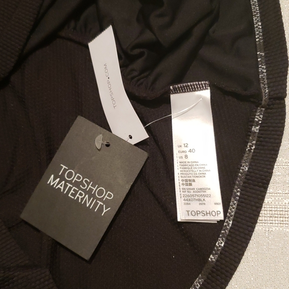 TOPSHOP Tex Halter Tankini Top Maternity NEW Halter Style Black NWT Sz 8🎉HP x4 - Picture 9 of 14
